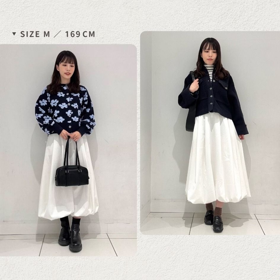 🐈 快來帶走我的二手衣 🇯🇵 🐈 日本正品 SENSE OF PLACE 花苞素色氣球裙 都會藍 M號 二手日牌-細節圖6