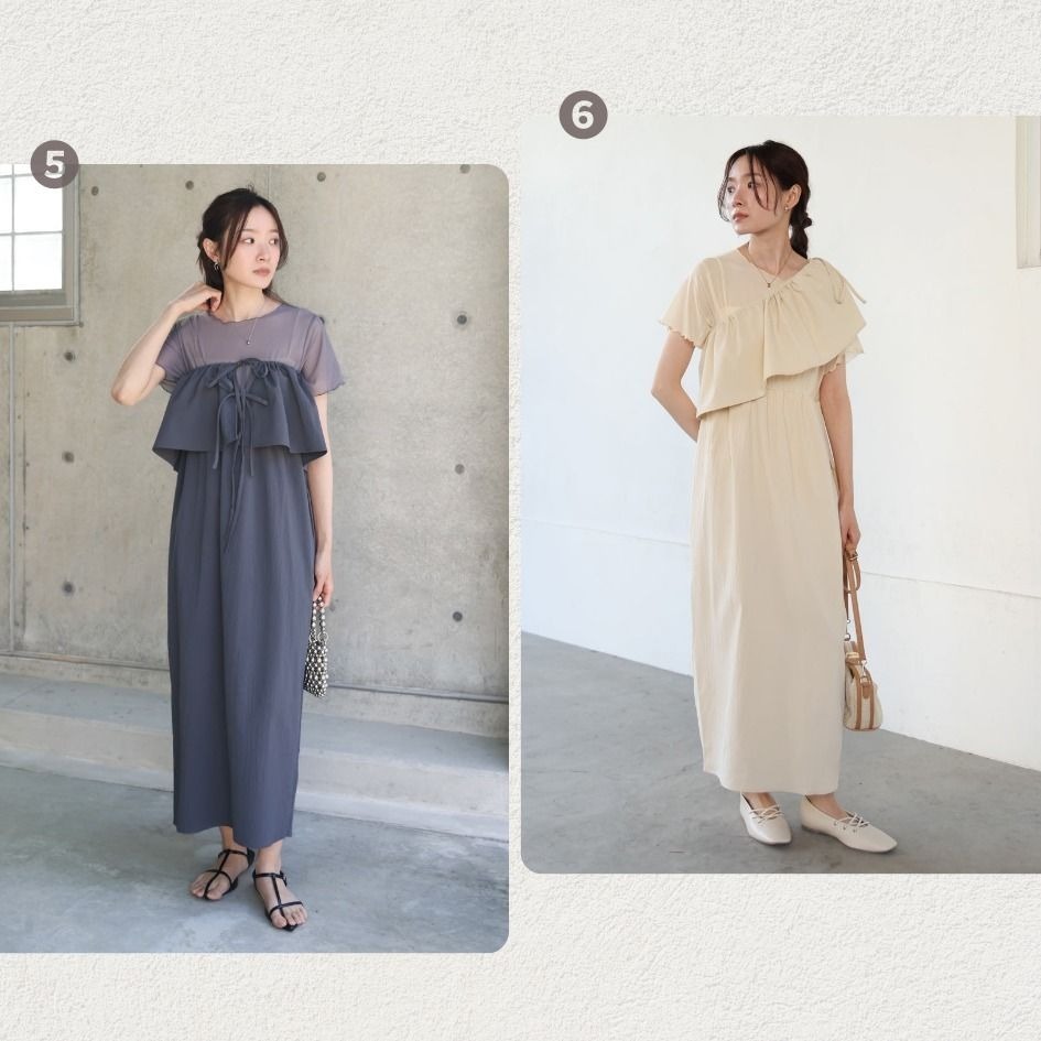 🐈 快來帶走我的二手衣 🇯🇵 🐈 日本正品 Bab 多way綁帶透膚拼接洋裝 米白色 M號 短袖洋裝 二手日牌-細節圖6