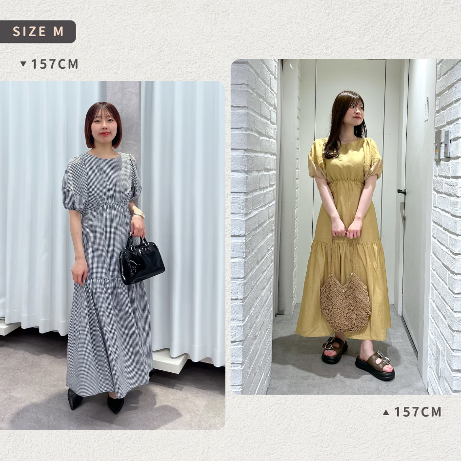 🐈 快來帶走我的二手衣 🇯🇵 🐈 日本正品 FREE＇S MART 格紋氣球袖分層洋裝 黑白格子 二手日牌 古著-細節圖3