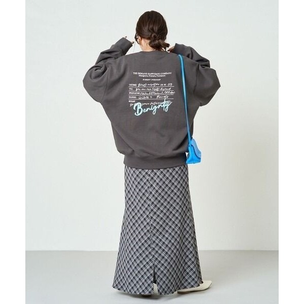 🐈 快來帶走我的二手衣 🇯🇵 🐈 日本正品 FREAK＇S STORE 刷毛英文刺繡大學Tee 淺灰色 二手日牌-細節圖4