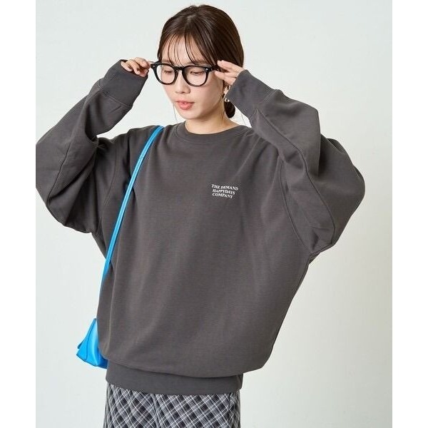 🐈 快來帶走我的二手衣 🇯🇵 🐈 日本正品 FREAK＇S STORE 刷毛英文刺繡大學Tee 淺灰色 二手日牌-細節圖7