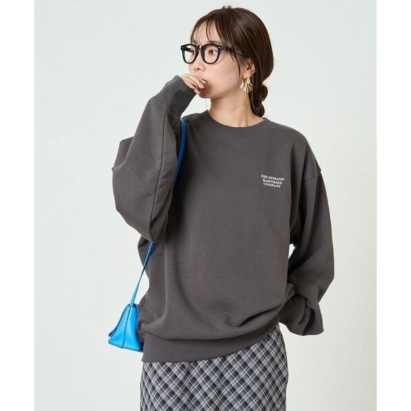 🐈 快來帶走我的二手衣 🇯🇵 🐈 日本正品 FREAK＇S STORE 刷毛英文刺繡大學Tee 淺灰色 二手日牌-細節圖8