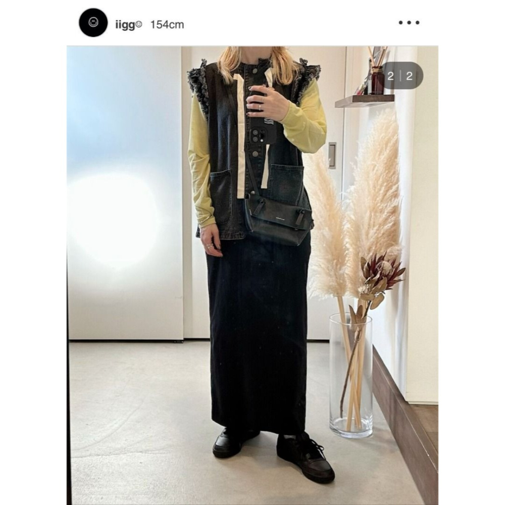 🐈 快來帶走我的二手衣 🇯🇵 🐈 日本正品 FREAK＇S STORE 日本人氣！挺版排釦牛仔背心 炭灰色 日牌-細節圖10