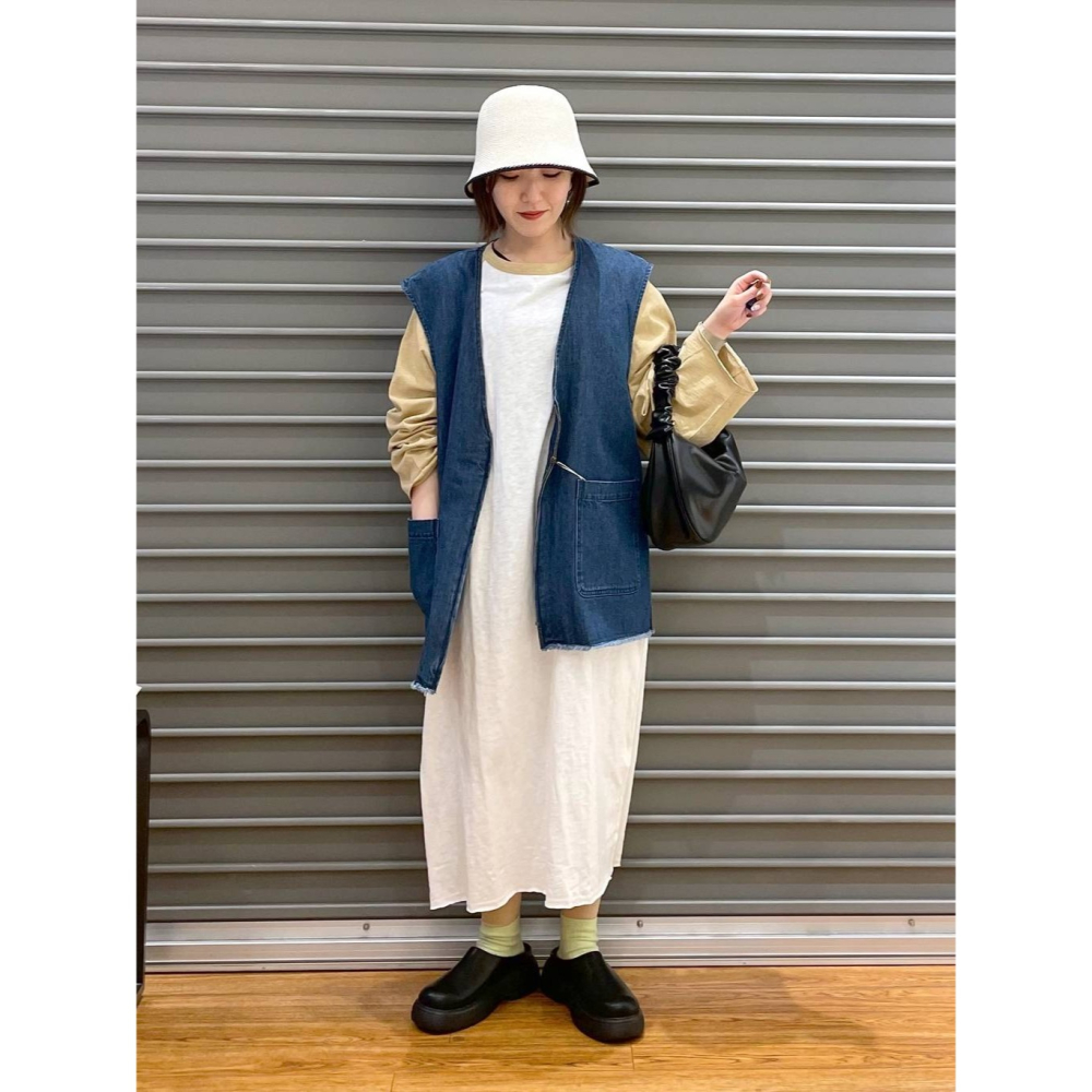 🐈 快來帶走我的二手衣 🇯🇵 🐈 日本正品 LEPSIM V領單寧雙口袋拉鍊背心 原色藍 二手日牌 古著-細節圖5