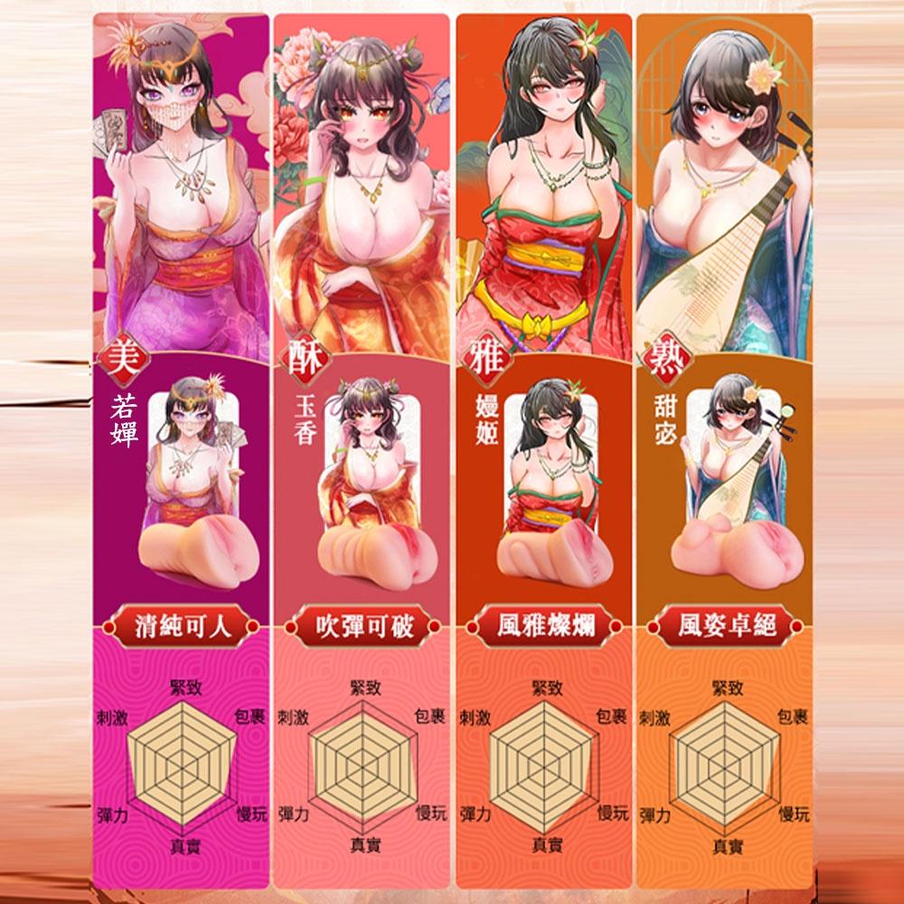 夜櫻 絕色烽火名媛 美若嬋 酥玉香 雅曼姬 熟甜宓 柔軟緊致逼真夾吸自慰器 雙穴雙通道男用自慰套 飛機杯 自慰器-細節圖3