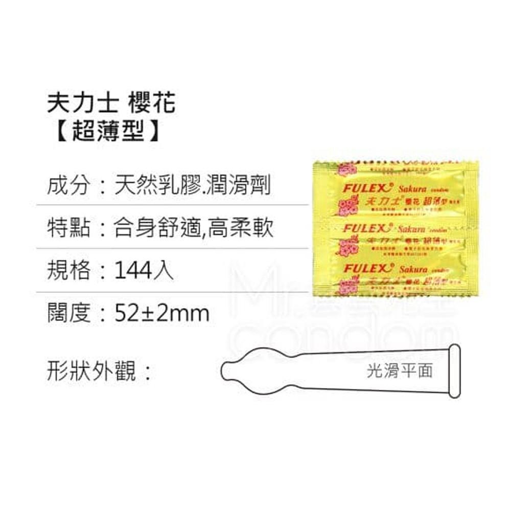 Fulex夫力士 超薄型保險套144片 愛鳥 櫻花 金犀 家庭號 衛生套 安全套 避孕套-細節圖3