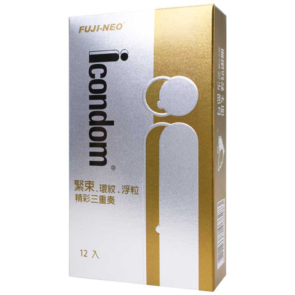 Icondom艾康頓保險套 三效合一型 超薄型 螺紋型 雙顆粒螺紋型 光滑平面型 大尺寸 衛生套 安全套 避孕套-規格圖1