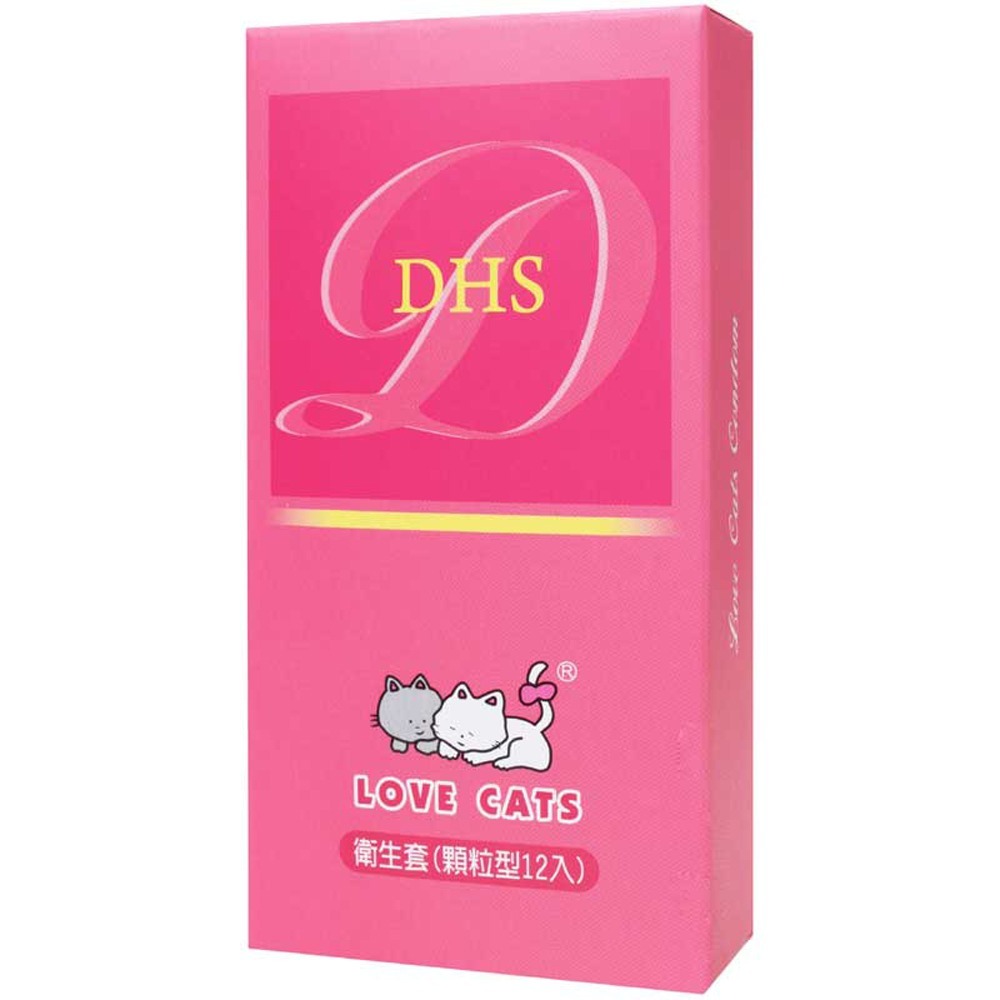 Lovecats愛貓保險套 12片 超馬衛生套 超薄平面 螺紋 虎牙粗顆粒 綜合果香 安全套 避孕套-規格圖2