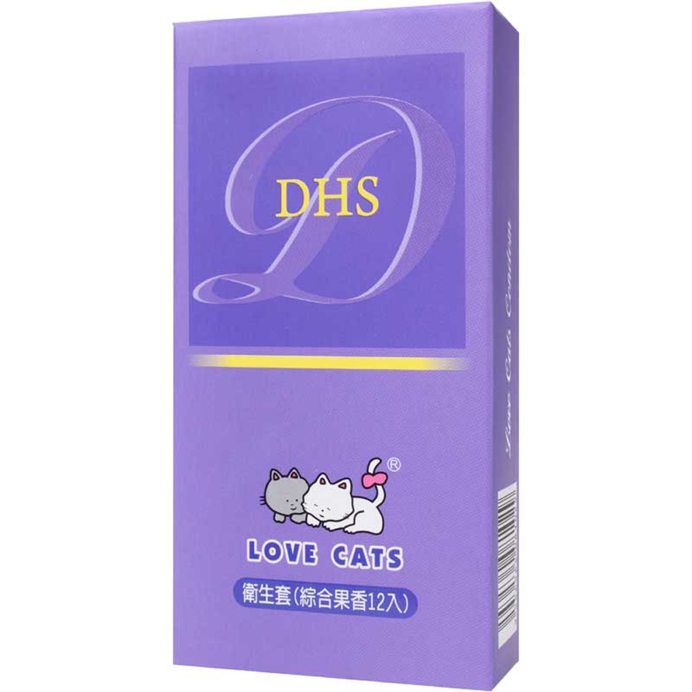 Lovecats愛貓保險套 12片 超馬衛生套 超薄平面 螺紋 虎牙粗顆粒 綜合果香 安全套 避孕套-規格圖3