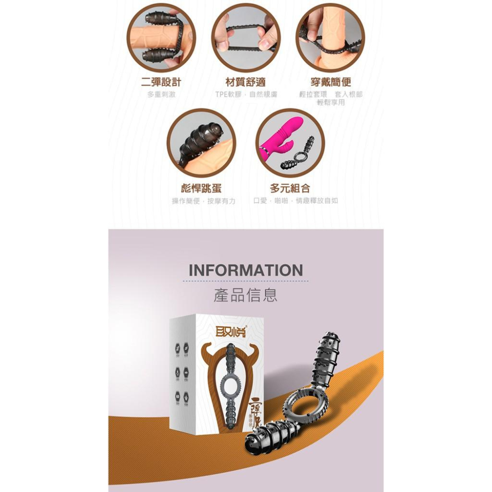 取悅-彈兄觸碰式震動套環雙跳蛋 男用套環 情趣用品 震動環-細節圖4