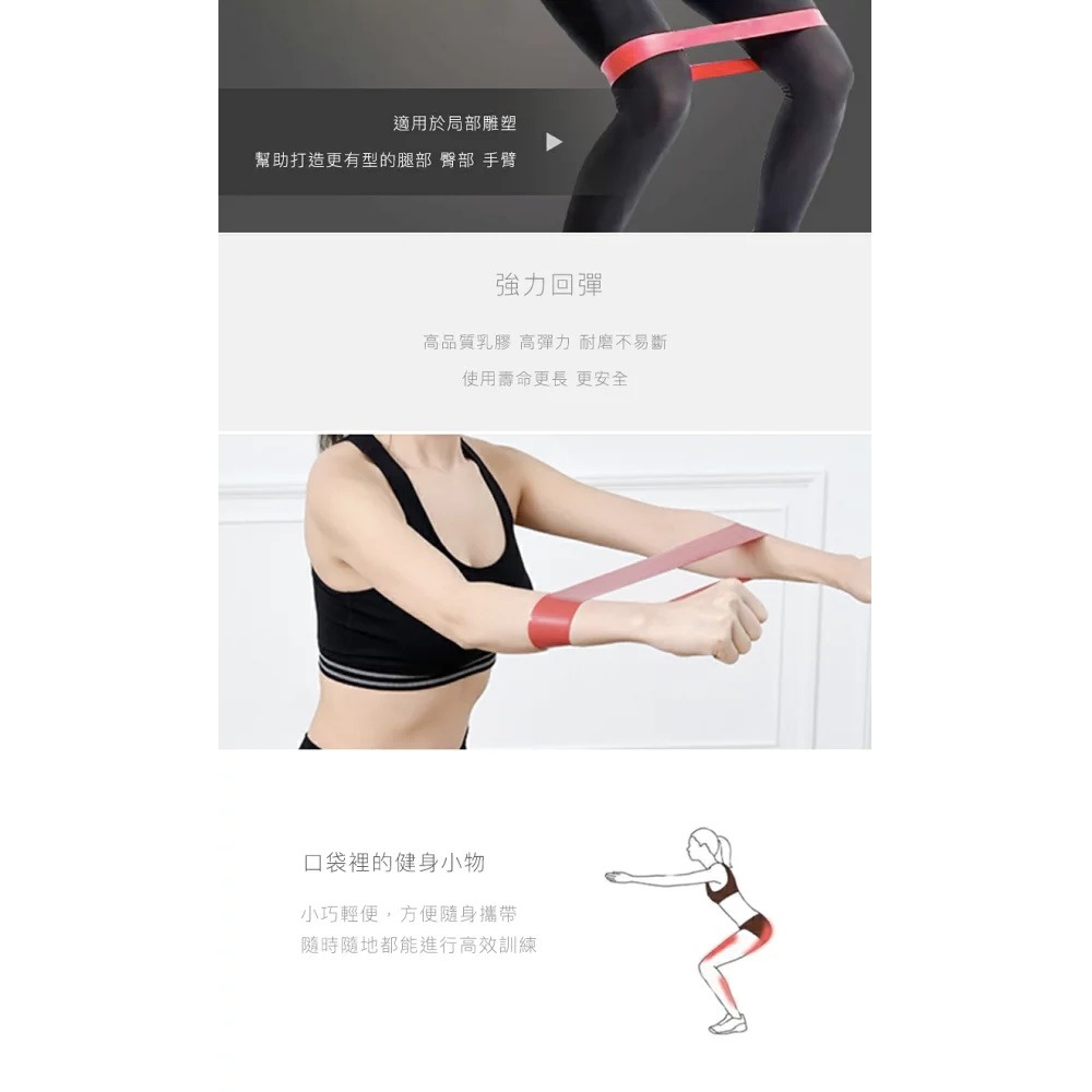 【Fitek健身網】現貨MINI BAND［整套五條入］天然乳膠阻力圈／彈力圈瑜珈帶／環狀彈力帶迷你彈力帶-細節圖4