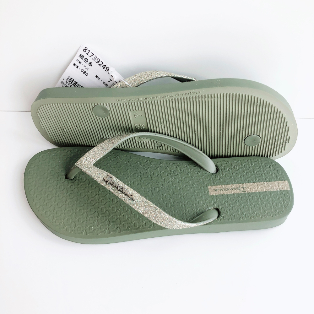 🔥*Ipanema*巴西拖鞋(晶鑽純色 LOLITA III 人字夾腳拖鞋) 綠 8173924953-細節圖6