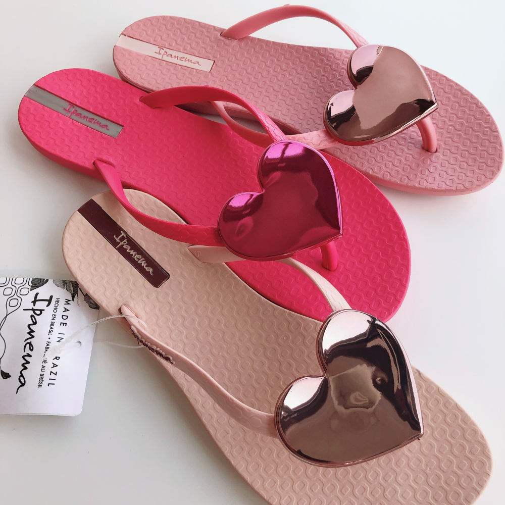 👍*Ipanema*巴西拖鞋(原色愛心飾 MAXI FASHION 人字夾腳平底拖鞋) 粉色系-細節圖2