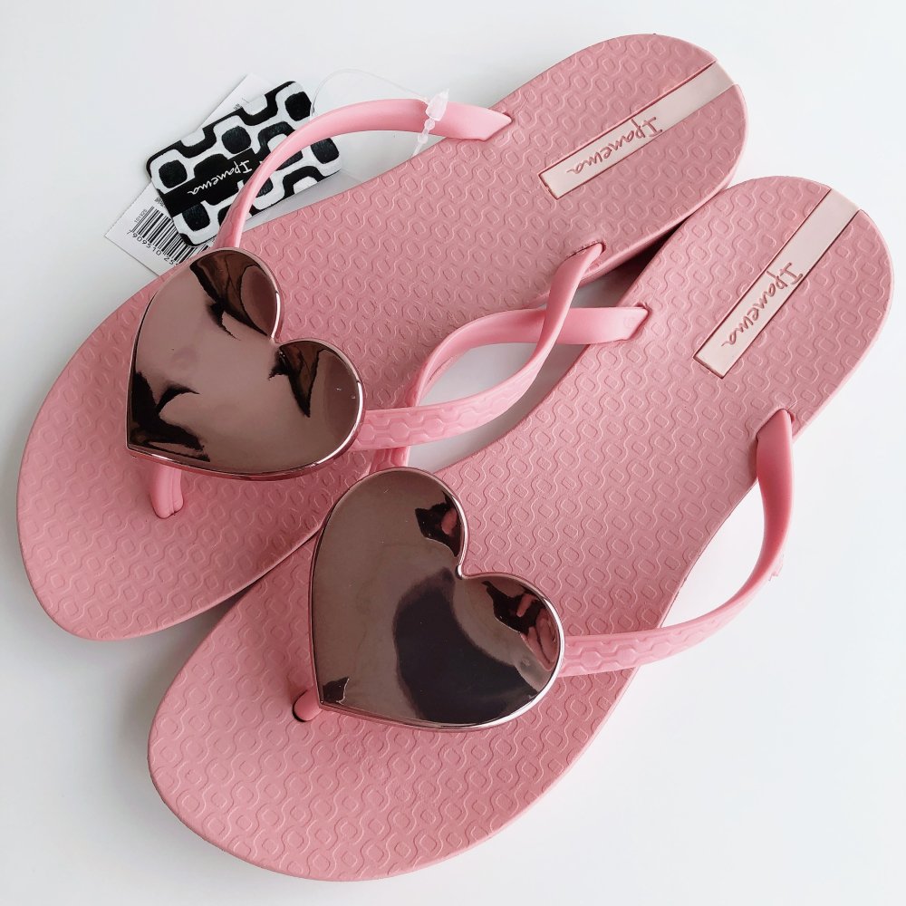 👍*Ipanema*巴西拖鞋(原色愛心飾 MAXI FASHION 人字夾腳平底拖鞋) 粉色系-細節圖5