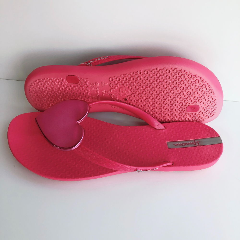 👍*Ipanema*巴西拖鞋(原色愛心飾 MAXI FASHION 人字夾腳平底拖鞋) 粉色系-細節圖6
