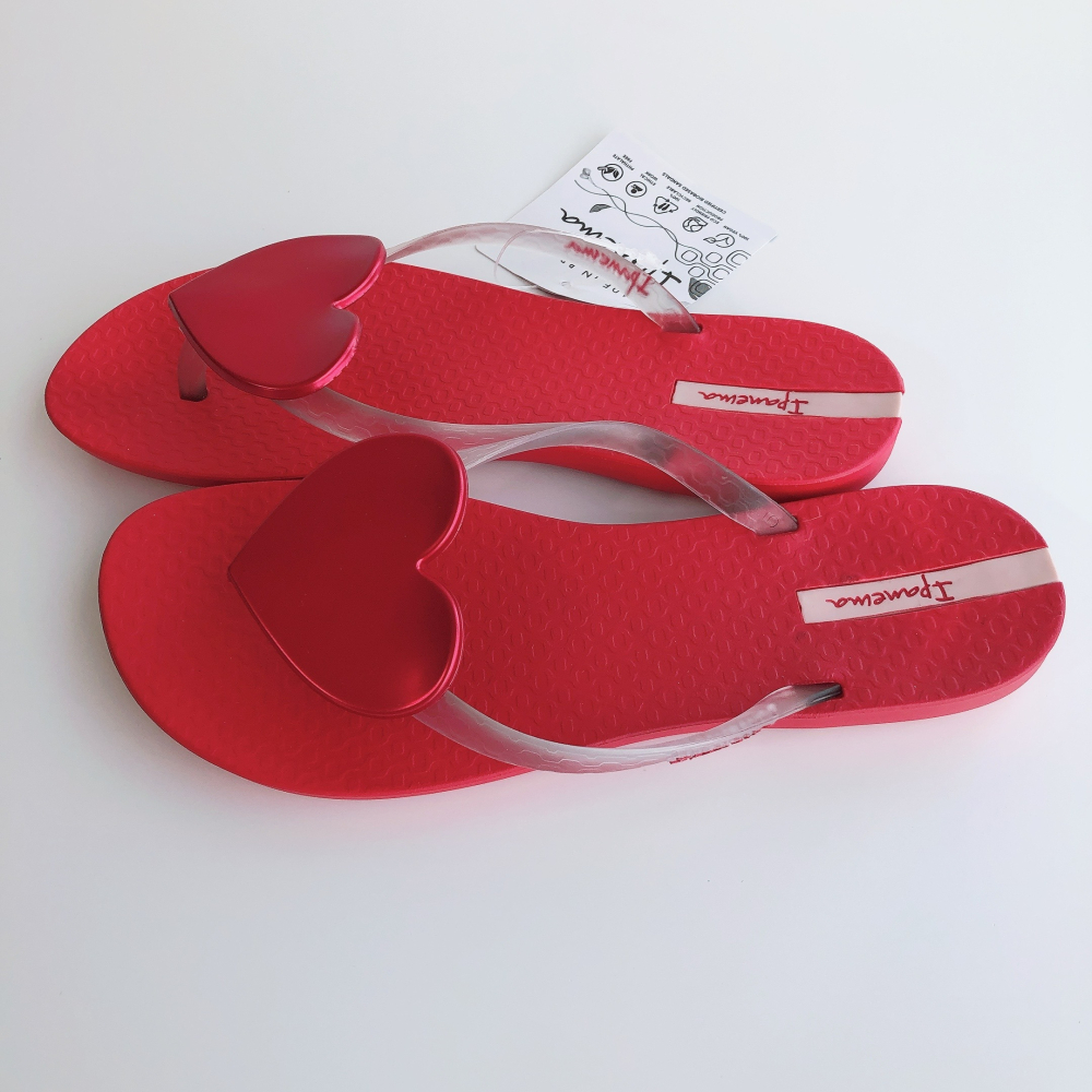 🔥*Ipanema*巴西拖鞋(原色愛心飾 MAXI FASHION 人字夾腳平底拖鞋) 紅 8212025388-細節圖4
