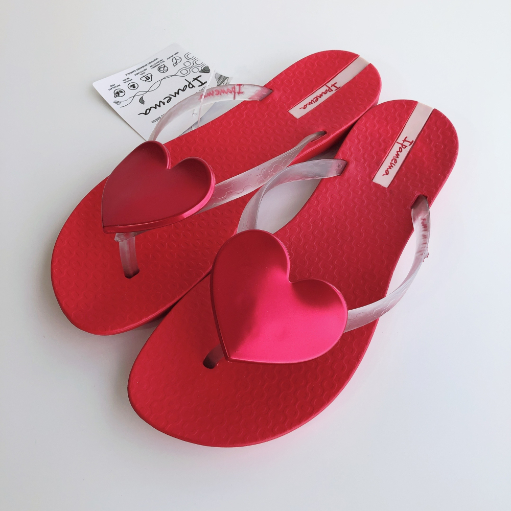 🔥*Ipanema*巴西拖鞋(原色愛心飾 MAXI FASHION 人字夾腳平底拖鞋) 紅 8212025388-細節圖5