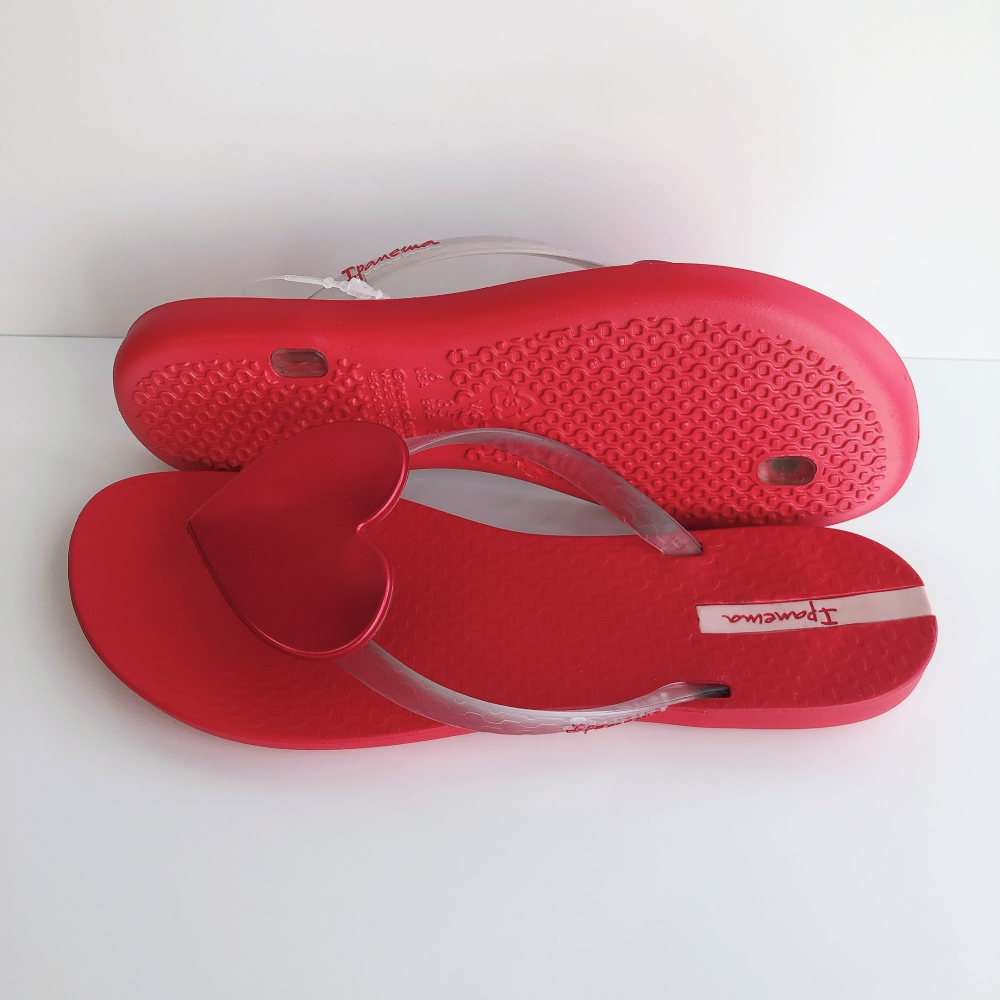 🔥*Ipanema*巴西拖鞋(原色愛心飾 MAXI FASHION 人字夾腳平底拖鞋) 紅 8212025388-細節圖6