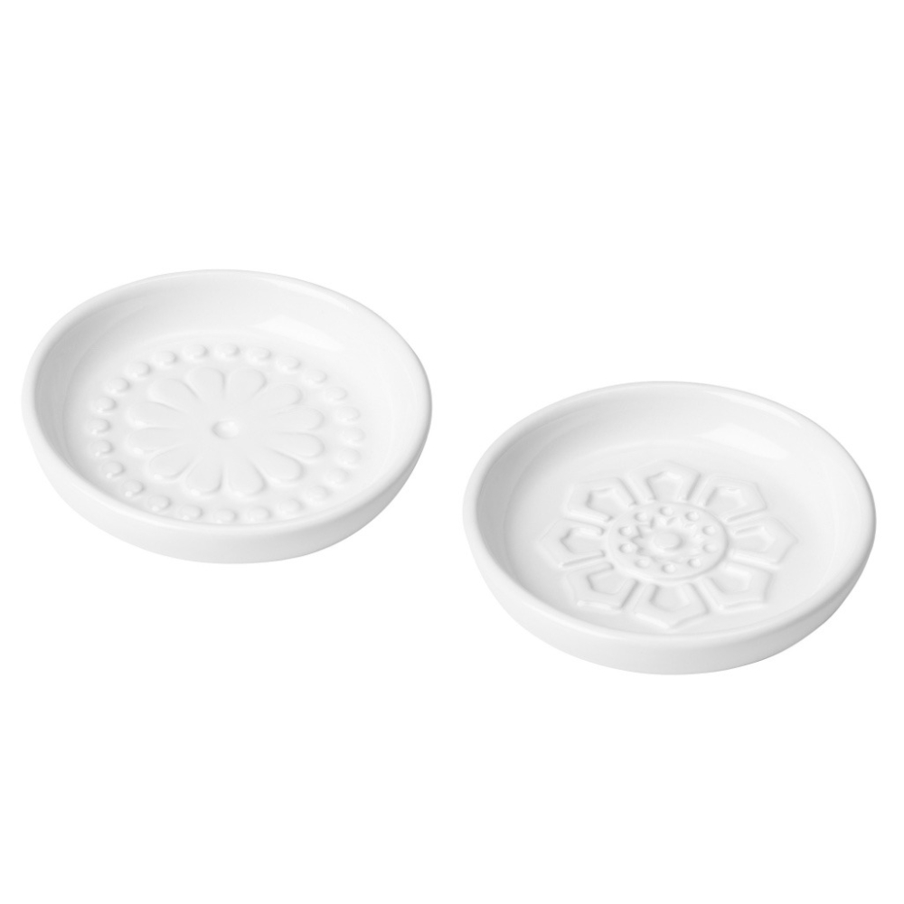 *IKEA*FOSSTA 醬料碟 2件組 白色/徽型花紋-細節圖2