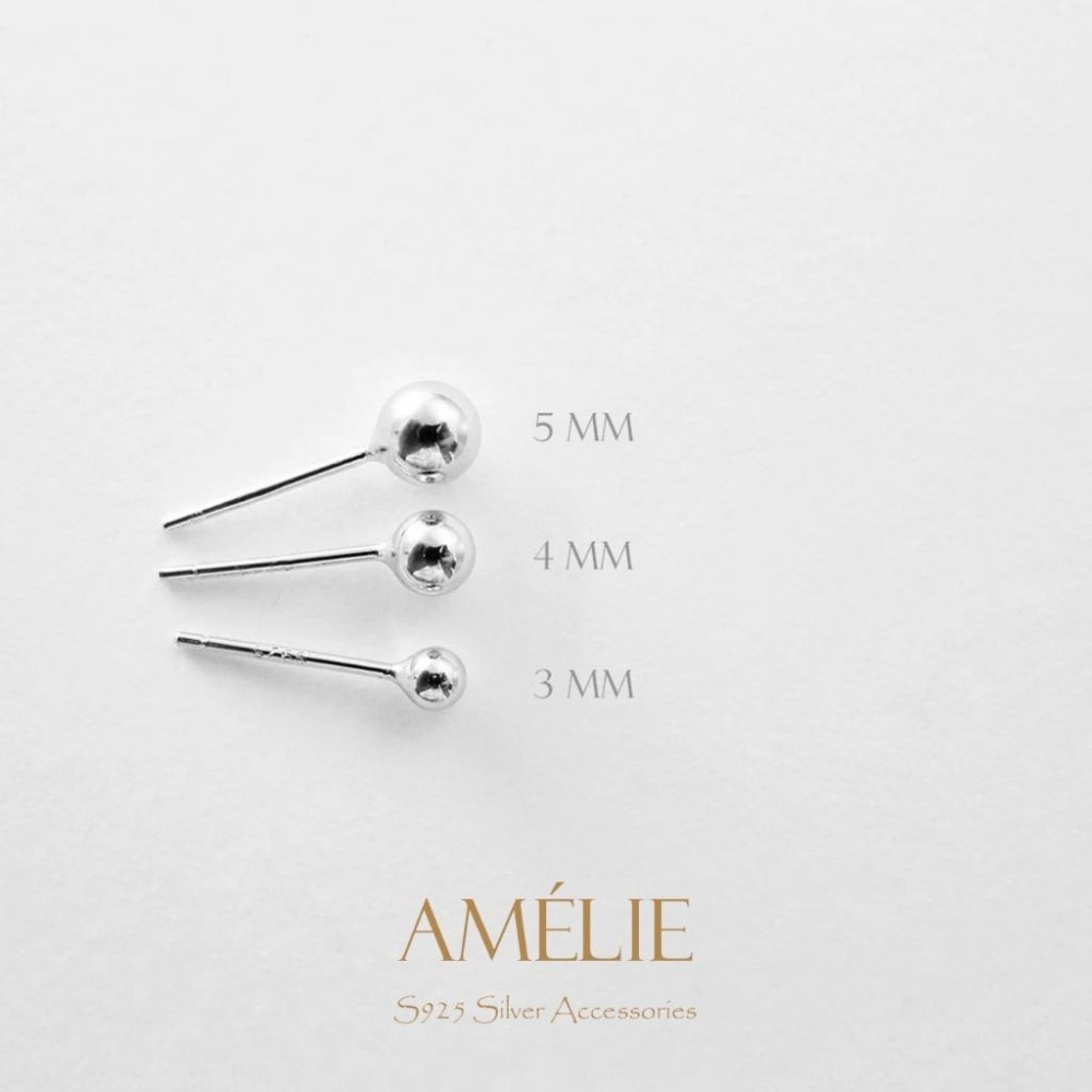 925銀├燈泡耳環┤ 純銀耳還 燈泡圓球耳環 小圓球耳針 耳釘 耳環 銀飾 銀耳針 耳束-細節圖6