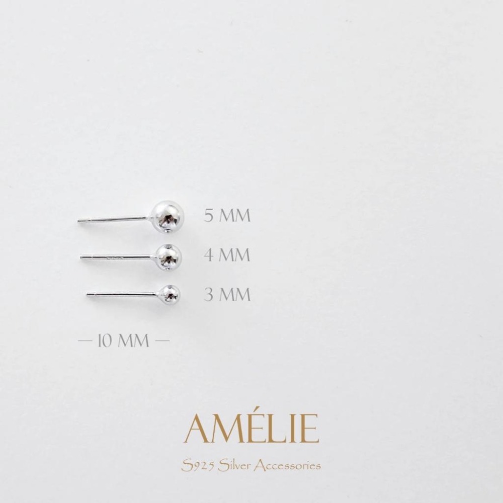 925銀├燈泡耳環┤ 純銀耳還 燈泡圓球耳環 小圓球耳針 耳釘 耳環 銀飾 銀耳針 耳束-細節圖7