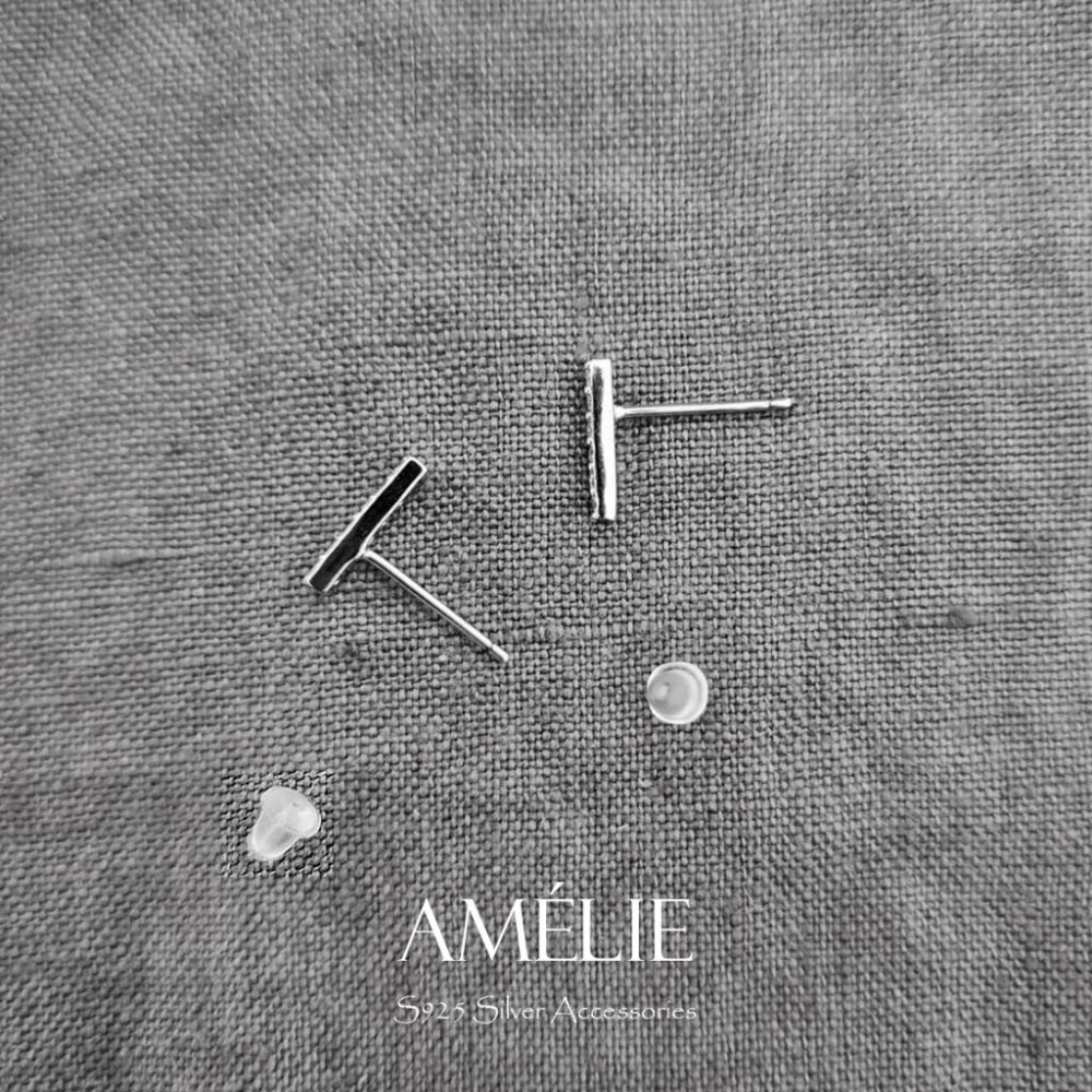 925銀├簡約線條耳環┤ 純銀耳環 鋯石耳環 銀耳環 造型耳環 鑽石耳環 水晶耳環-細節圖5