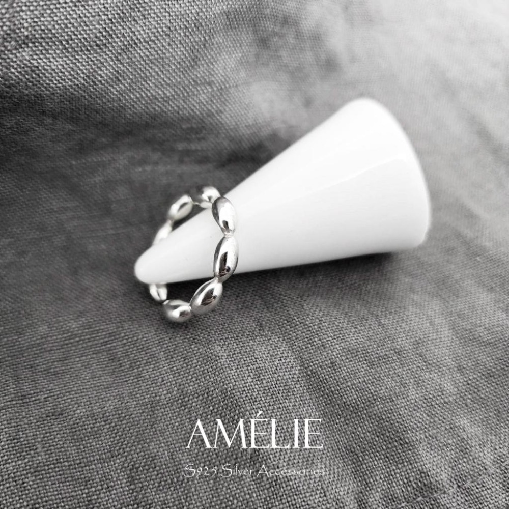 925銀 ├甜甜圈戒┤ 開口戒 純銀戒指 銀戒 戒指 米粒戒-細節圖3