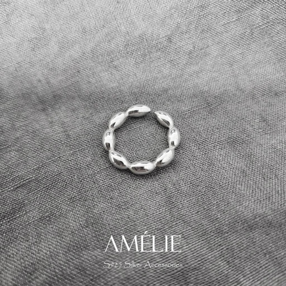 925銀 ├甜甜圈戒┤ 開口戒 純銀戒指 銀戒 戒指 米粒戒-細節圖4