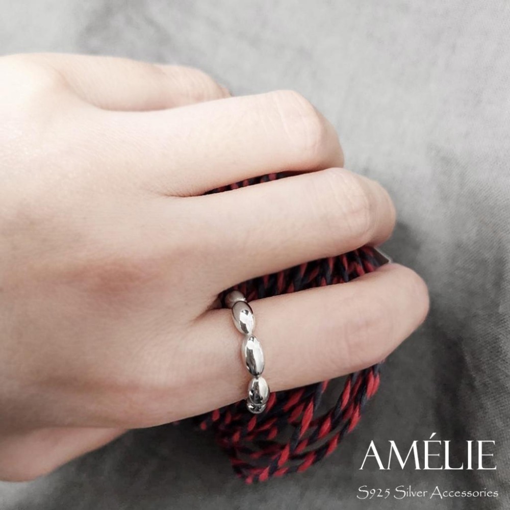 925銀 ├甜甜圈戒┤ 開口戒 純銀戒指 銀戒 戒指 米粒戒-細節圖5