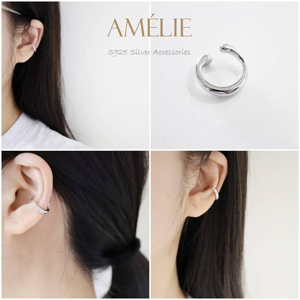 925銀├個性耳夾┤ 簡約線條 耳夾 耳環 耳骨耳環 銀飾耳環 銀飾 夾式耳環 S925 耳飾-細節圖8
