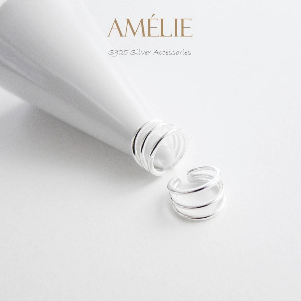 925銀├簡約層次耳夾┤ 簡約線條 耳夾 耳環 耳飾 耳骨耳環 銀飾耳環 銀飾 夾式耳環-細節圖2