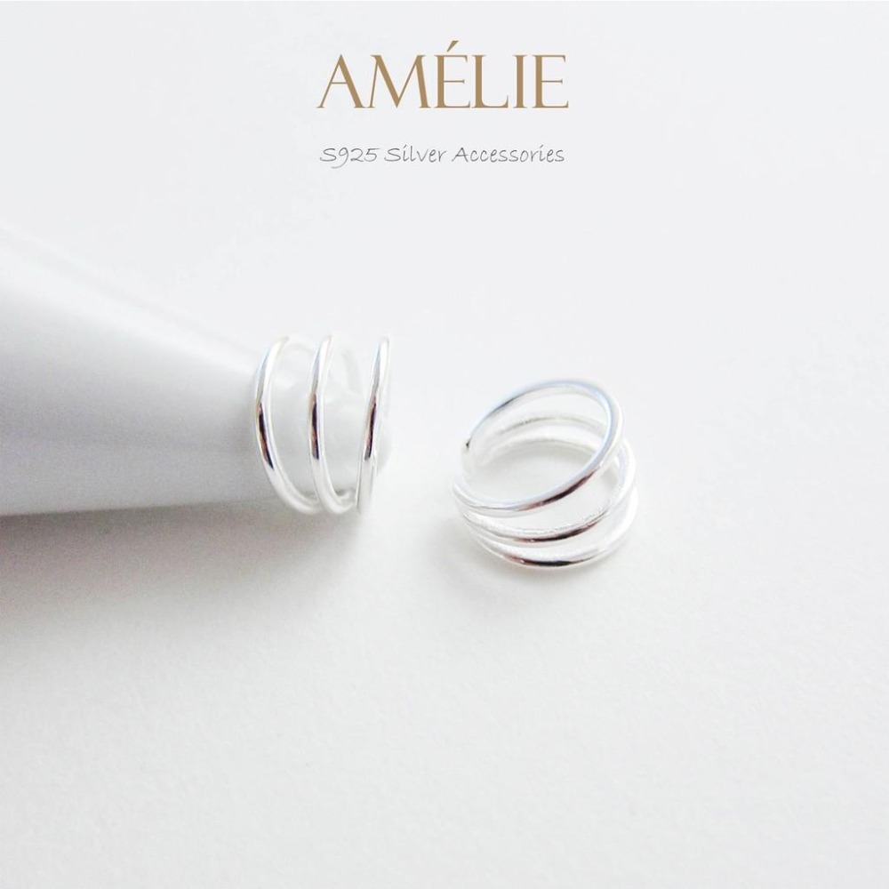 925銀├簡約層次耳夾┤ 簡約線條 耳夾 耳環 耳飾 耳骨耳環 銀飾耳環 銀飾 夾式耳環-細節圖5