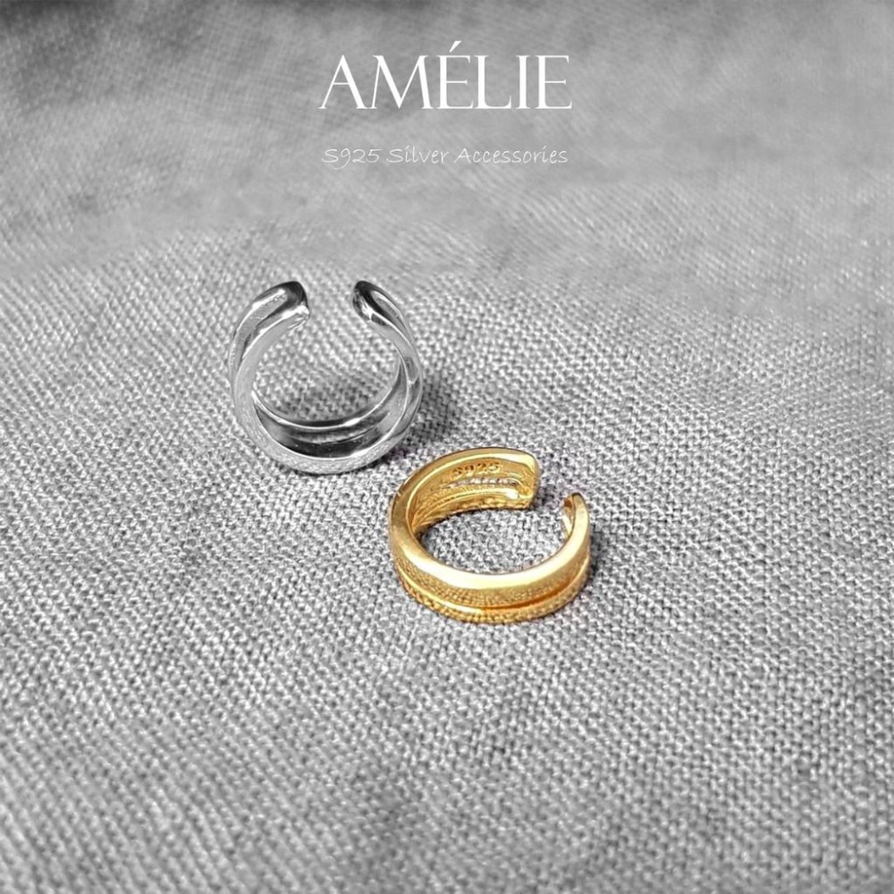 925銀├雙層耳夾┤ S925 耳飾  簡約線條  耳環 耳骨耳環 銀飾耳環 銀飾 夾式耳環 銀色 金色-細節圖6