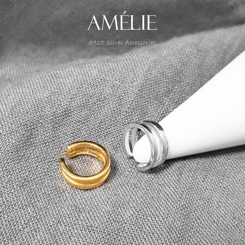 925銀├雙層耳夾┤ S925 耳飾  簡約線條  耳環 耳骨耳環 銀飾耳環 銀飾 夾式耳環 銀色 金色-細節圖7