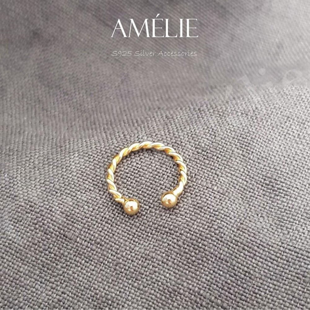 925銀├細麻花耳夾┤ S925 耳飾 金色 細麻花 耳夾 耳環 耳骨耳環 銀飾耳環 銀飾 夾式耳環-細節圖6