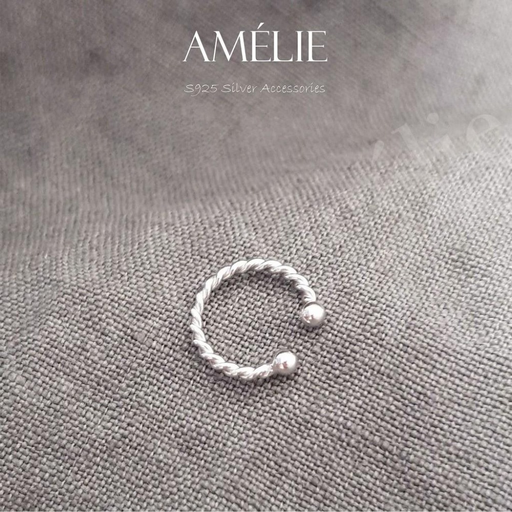 925銀├細麻花耳夾┤ S925 耳飾 金色 細麻花 耳夾 耳環 耳骨耳環 銀飾耳環 銀飾 夾式耳環-細節圖7