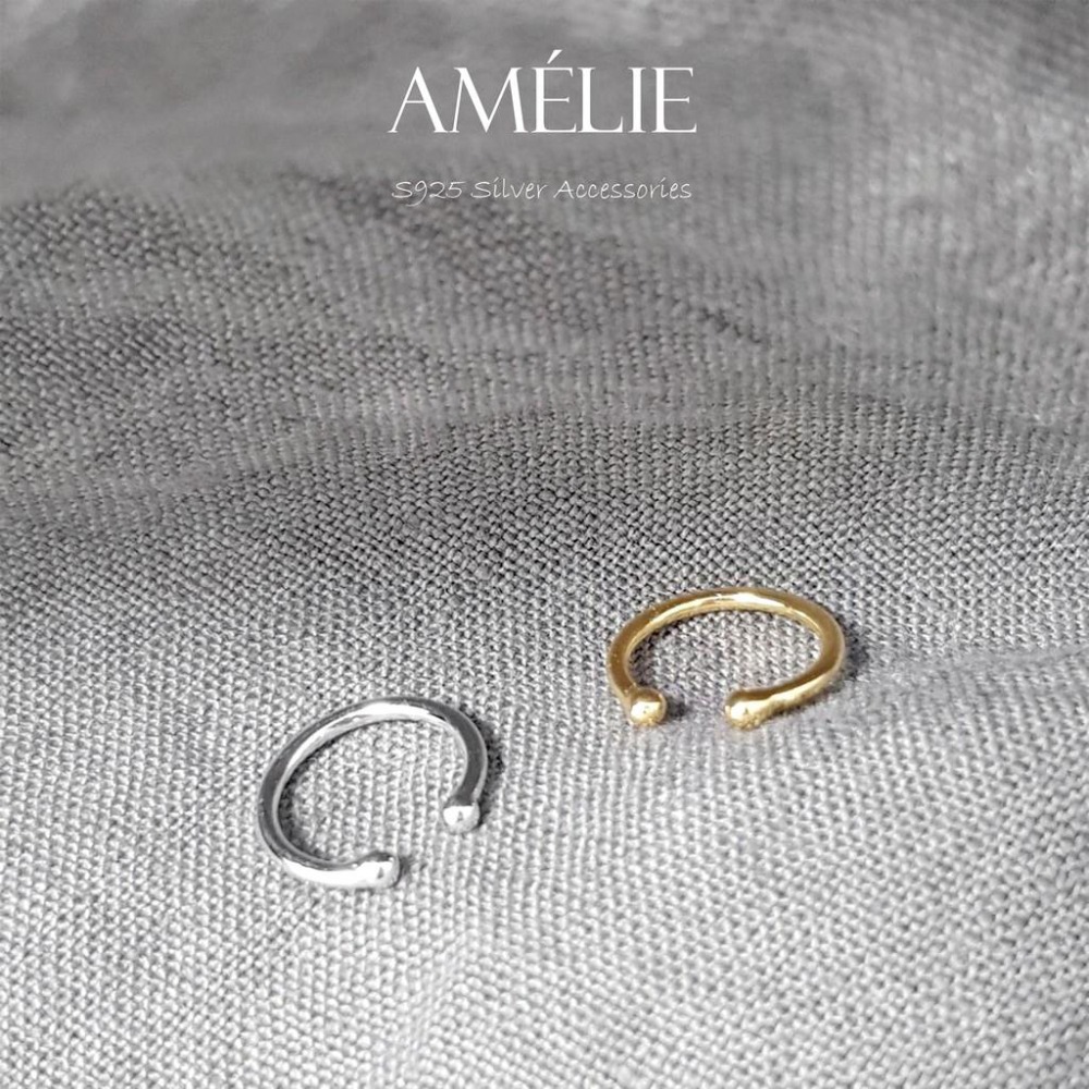 925銀├簡約耳夾┤ S925 耳飾 金色 簡約線條 百搭 耳環 耳骨耳環 銀飾耳環 銀飾 夾式耳環-細節圖2
