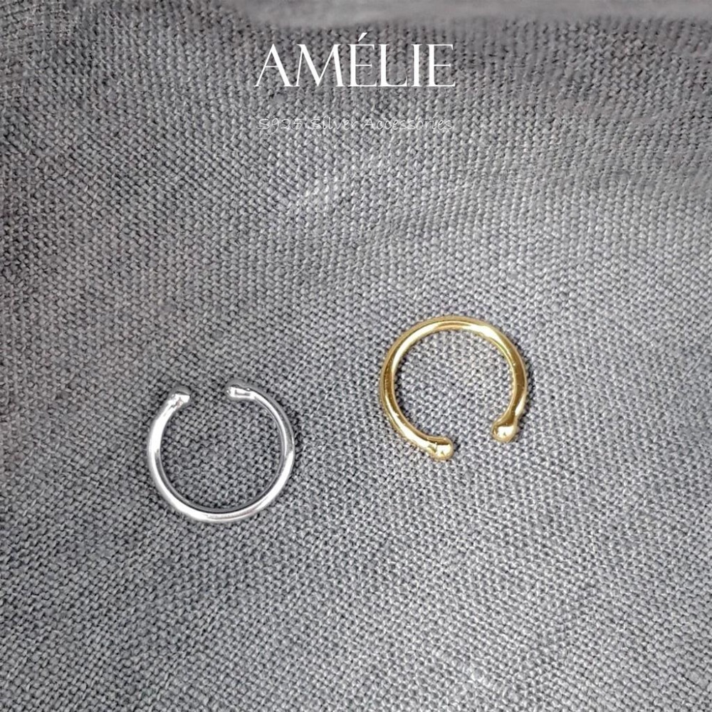925銀├簡約耳夾┤ S925 耳飾 金色 簡約線條 百搭 耳環 耳骨耳環 銀飾耳環 銀飾 夾式耳環-細節圖3
