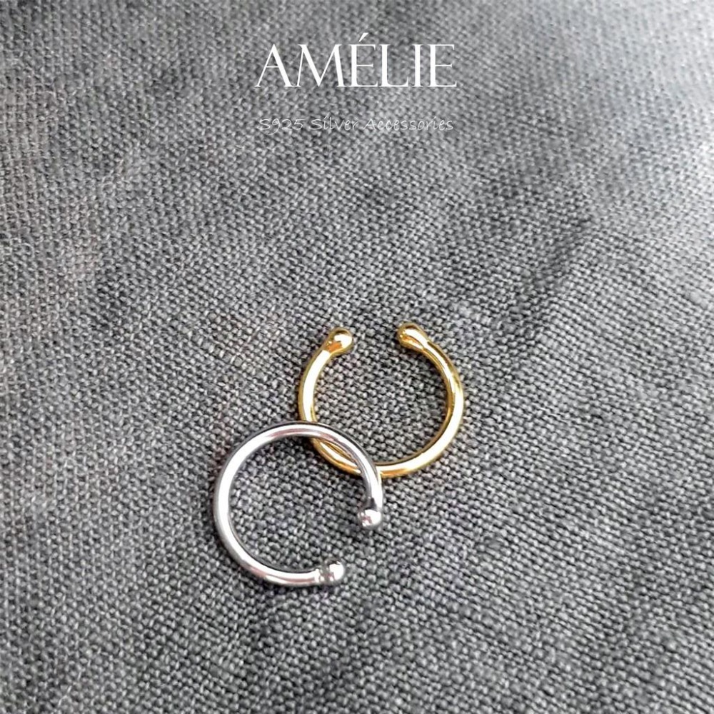 925銀├簡約耳夾┤ S925 耳飾 金色 簡約線條 百搭 耳環 耳骨耳環 銀飾耳環 銀飾 夾式耳環-細節圖5