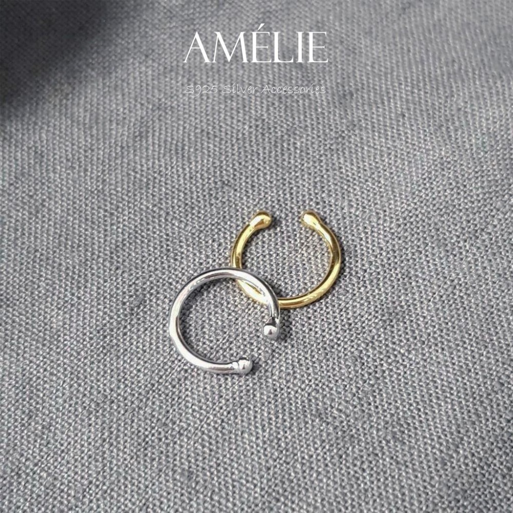 925銀├簡約耳夾┤ S925 耳飾 金色 簡約線條 百搭 耳環 耳骨耳環 銀飾耳環 銀飾 夾式耳環-細節圖6