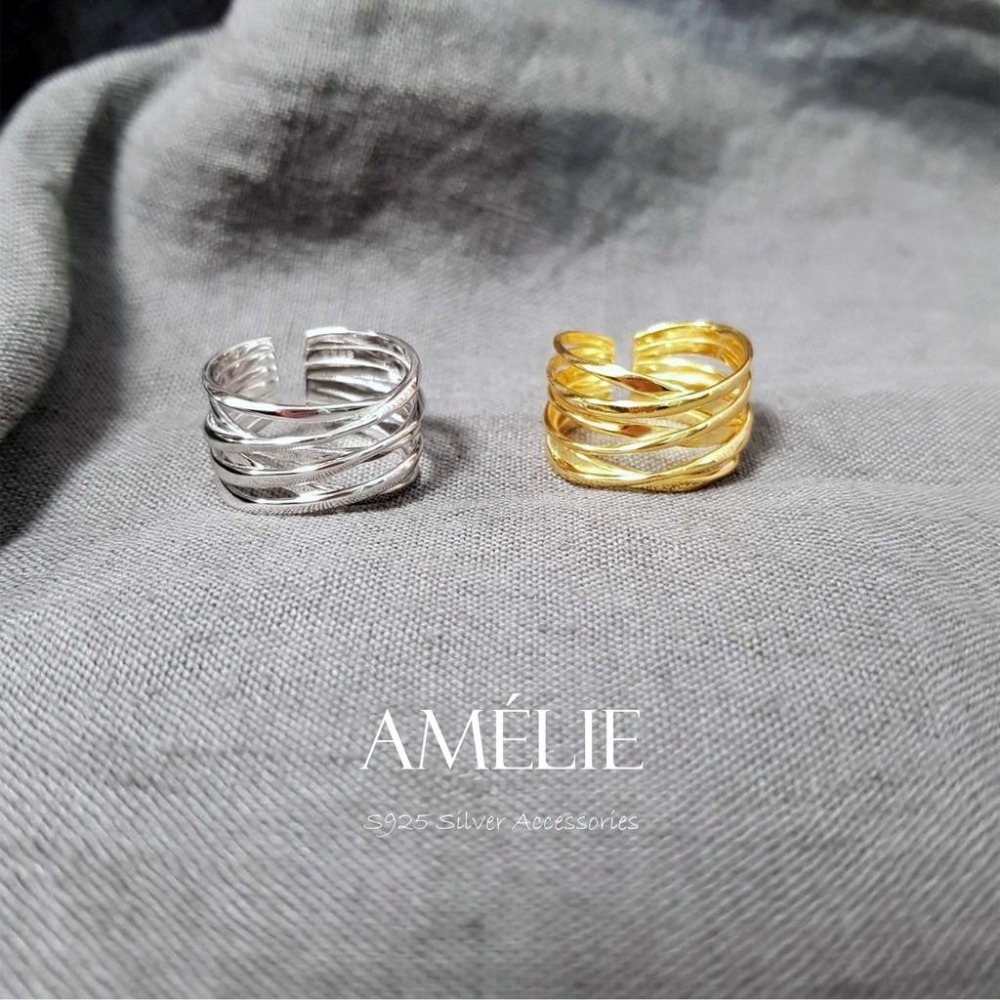 925銀├錯落線條開口戒┤ 純銀 銀戒 個性戒 開口戒 純銀 食指戒 S925-細節圖2