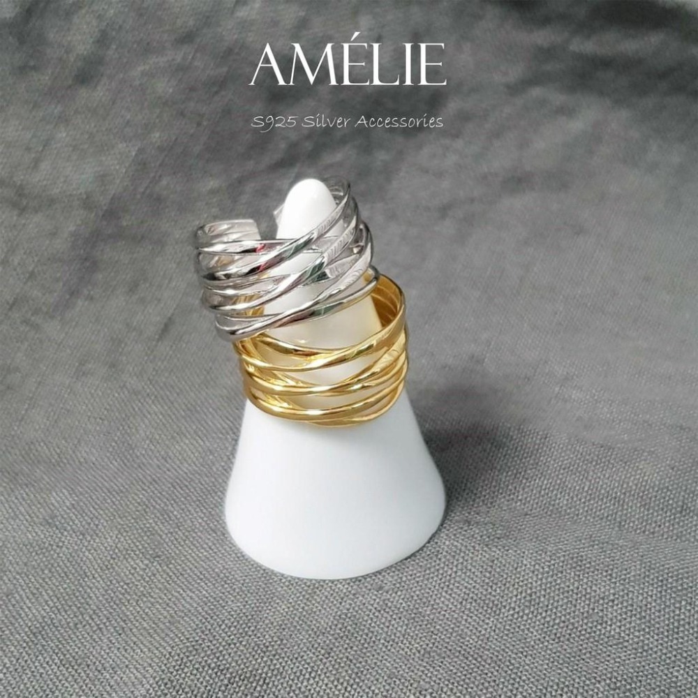 925銀├錯落線條開口戒┤ 純銀 銀戒 個性戒 開口戒 純銀 食指戒 S925-細節圖4