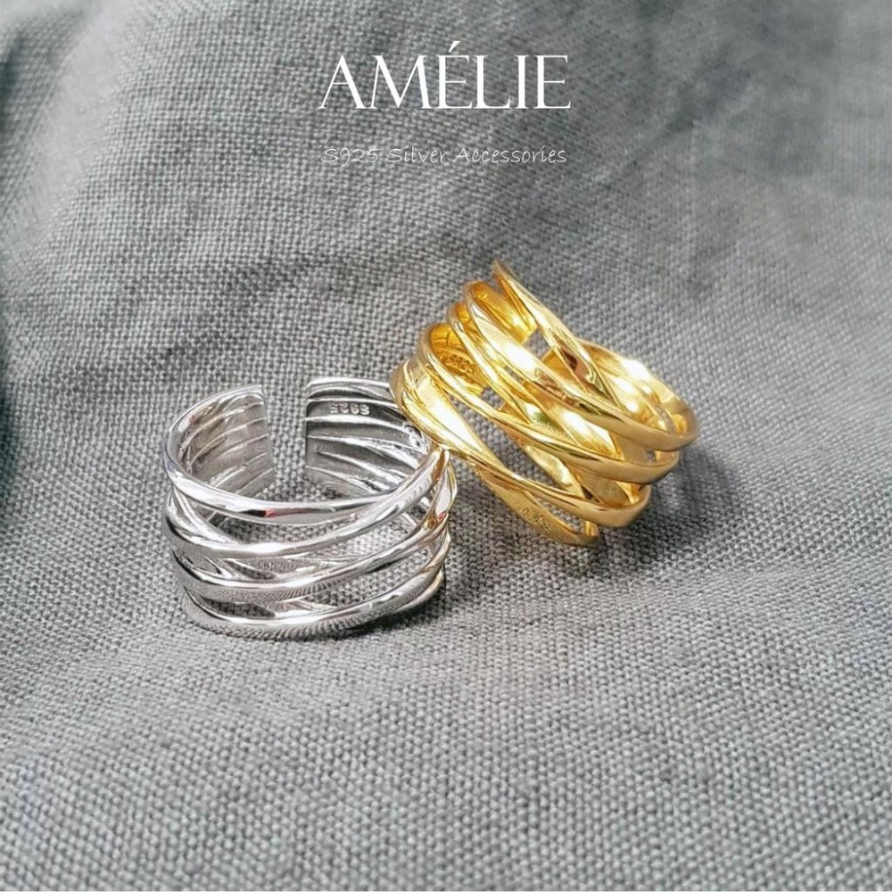 925銀├錯落線條開口戒┤ 純銀 銀戒 個性戒 開口戒 純銀 食指戒 S925-細節圖7