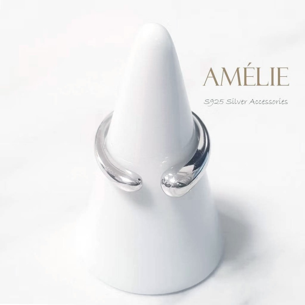 925銀├水滴開口戒┤ 戒指 銀戒指 尾戒 食指戒 中性戒 S925 純銀 可調整戒 純銀戒 戒指-細節圖4