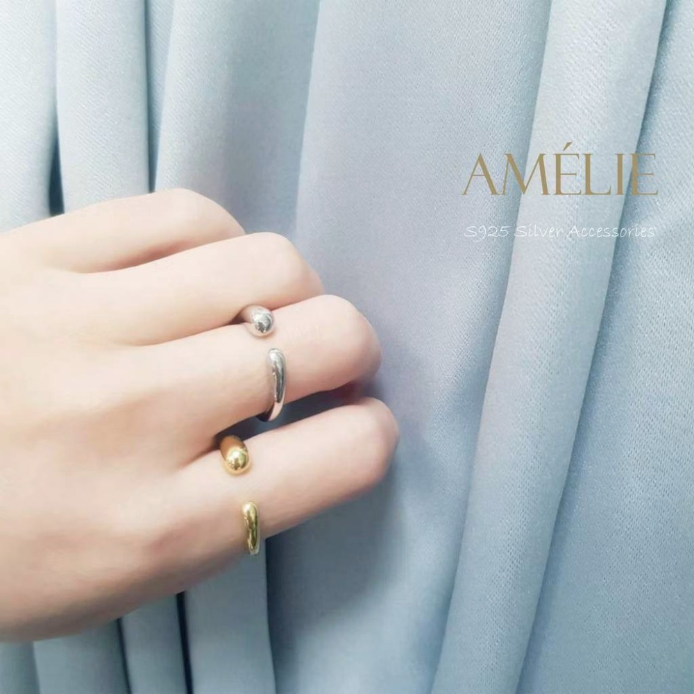 925銀├水滴開口戒┤ 戒指 銀戒指 尾戒 食指戒 中性戒 S925 純銀 可調整戒 純銀戒 戒指-細節圖10