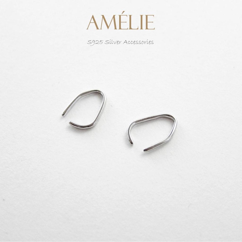 925銀├線型耳夾┤簡約線條 無耳洞 耳環 耳夾 耳環 銀飾耳環 耳骨耳環 夾式耳環 耳飾-細節圖2