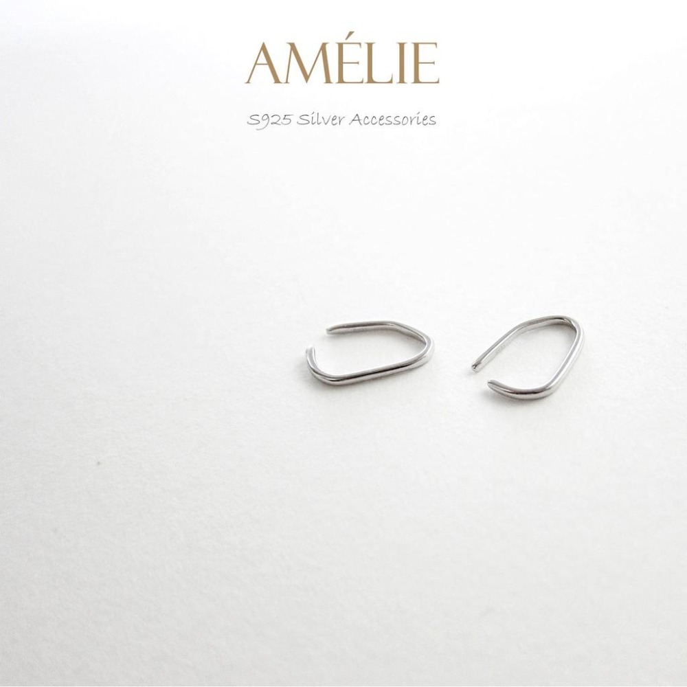 925銀├線型耳夾┤簡約線條 無耳洞 耳環 耳夾 耳環 銀飾耳環 耳骨耳環 夾式耳環 耳飾-細節圖4