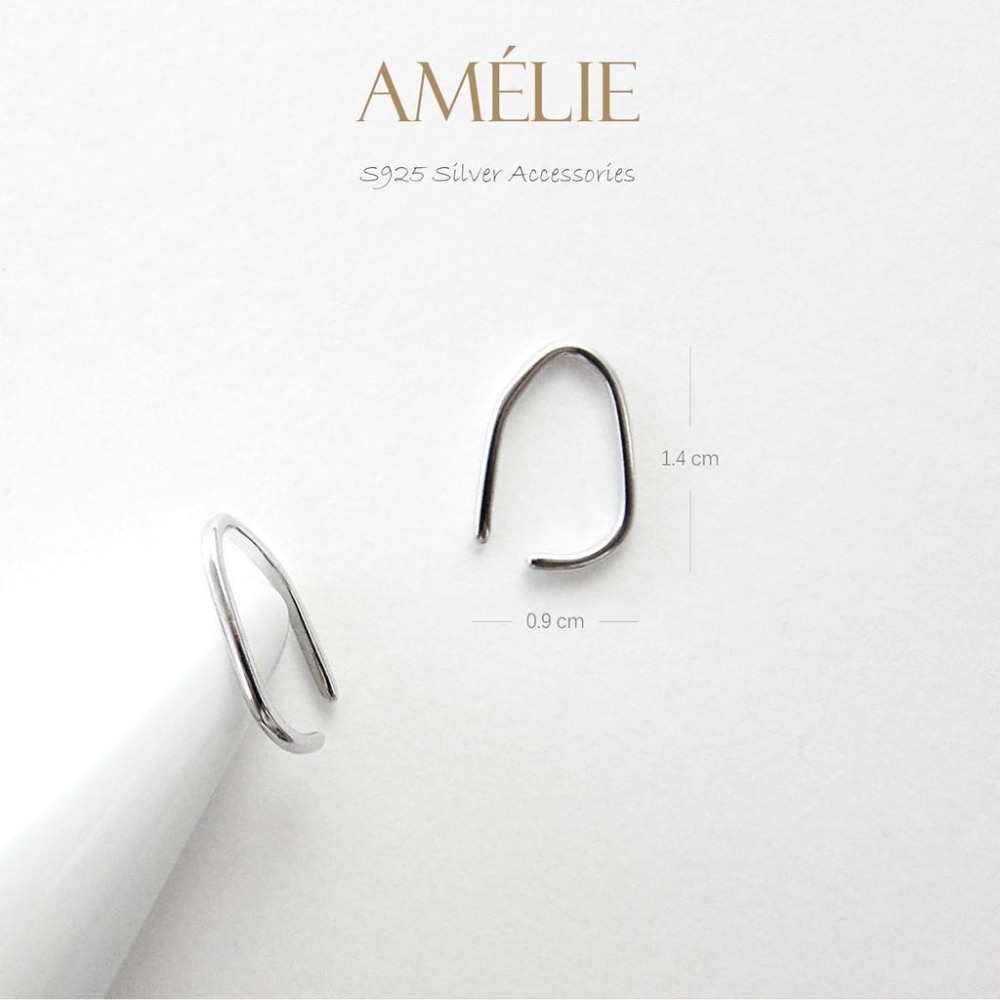 925銀├線型耳夾┤簡約線條 無耳洞 耳環 耳夾 耳環 銀飾耳環 耳骨耳環 夾式耳環 耳飾-細節圖5