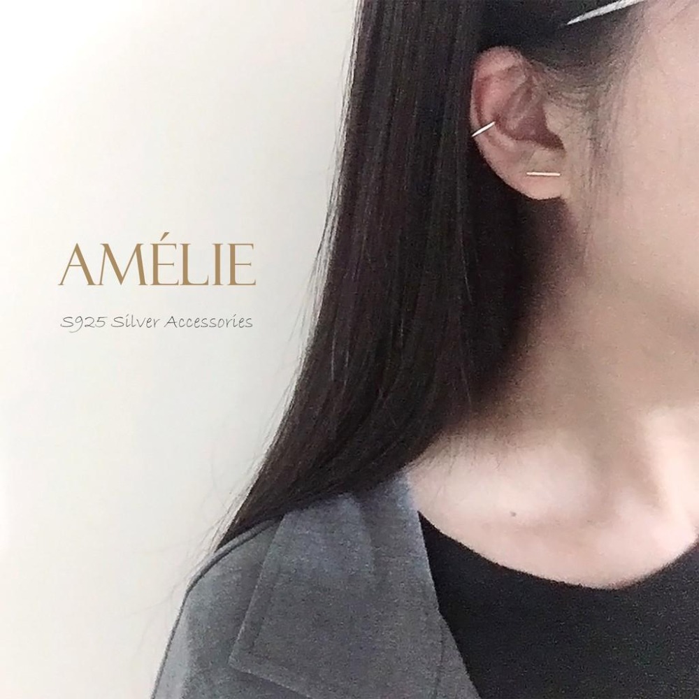 925銀├線型耳夾┤簡約線條 無耳洞 耳環 耳夾 耳環 銀飾耳環 耳骨耳環 夾式耳環 耳飾-細節圖7
