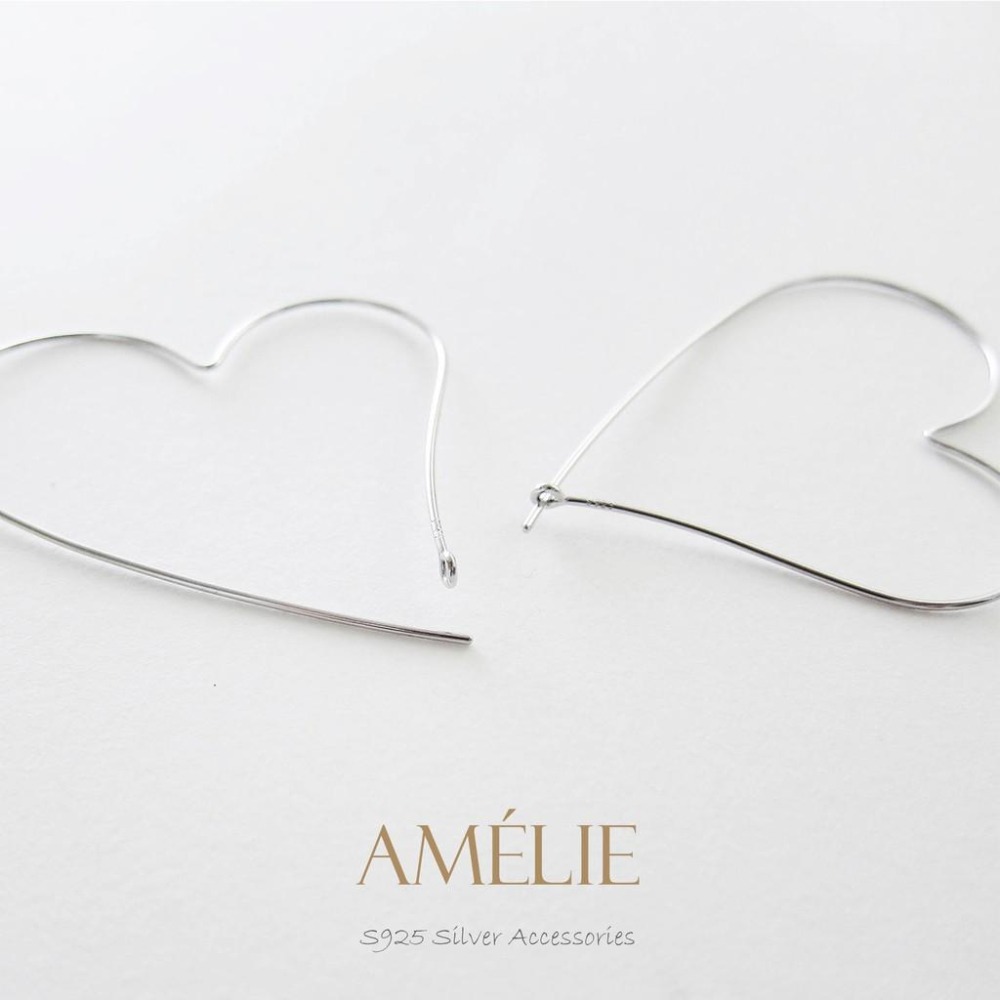 925銀├心型圈耳環┤ 耳環 愛心耳環 心型耳環 大框框耳環 銀耳環-細節圖3